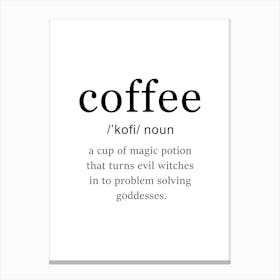 Coffee Definition Artwork - Dictionary Canvas Print