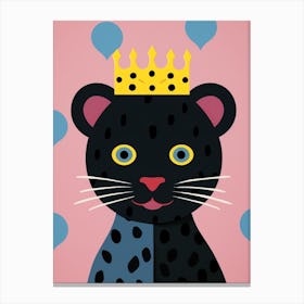 Little Panther 2 Wearing A Crown Canvas Print