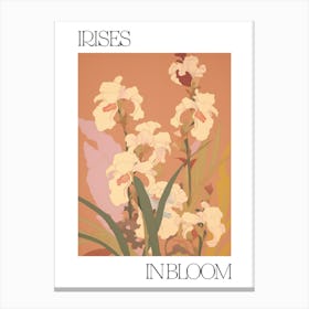 Irises In Bloom Flowers Bold Illustration 1 Canvas Print