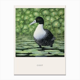 Ohara Koson Inspired Bird Painting Coot 4 Poster Canvas Print