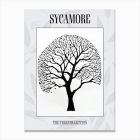 Sycamore Tree Simple Geometric Nature Stencil 21 Poster Canvas Print