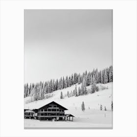 Revelstoke, Canada Black And White Skiing Poster Canvas Print