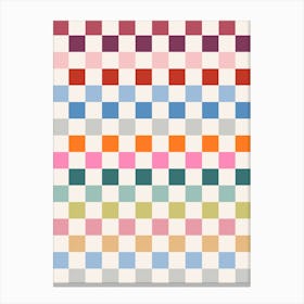 Colorful Checkerboard Canvas Print