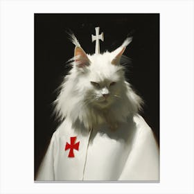 Cat With Cross Canvas Print