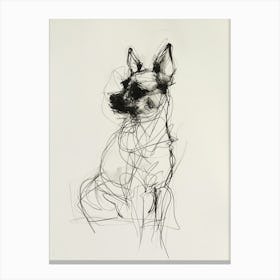 Chihuahua Dog Charcoal Line 1 Canvas Print