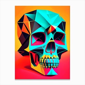 Skull With Geometric Designs 2 Pop Art Canvas Print