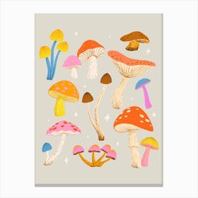 Colorful Mushrooms Canvas Print