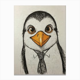Penguin In A Suit Canvas Print