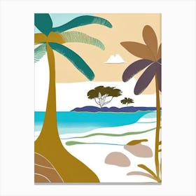 La Digue Seychelles Muted Pastel Tropical Destination Canvas Print