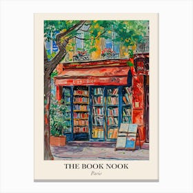 Paris Book Nook Bookshop 3 Poster Canvas Print