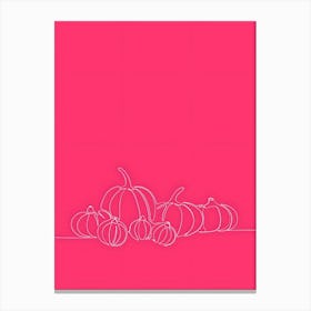 Pumpkins On A Pink Background Canvas Print