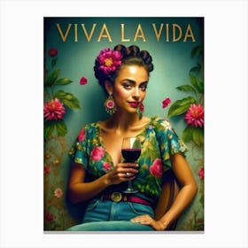 Frida Kahlo Viva La Vida 1 Canvas Print