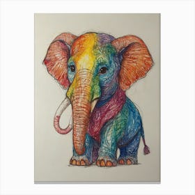 Rainbow Elephant Canvas Print