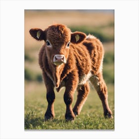 Calf in a field Canvas Print