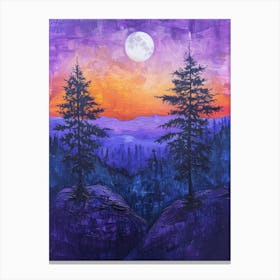 Full Moon Over The Mountains Canvas Print