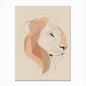 Lion - Boho, Line Art 5 Canvas Print