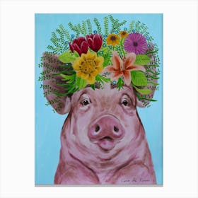 Frida Kahlo Pig Canvas Print