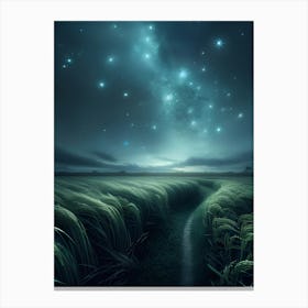 Starry night field Canvas Print