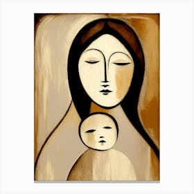 Mother And Child Symbol Symbol Abstract Painting Canvas Print