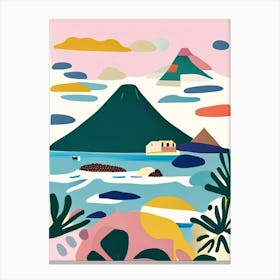 Pico Island Portugal Muted Pastel Tropical Destination Canvas Print