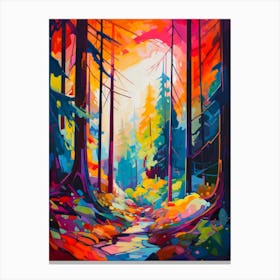 Hyper Detailed Sunset Woods Canvas Print