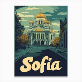 Aihrgdesign A Vintage Travel Poster Of Sofia 2 Canvas Print