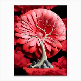 3d Red Tree Canvas Print