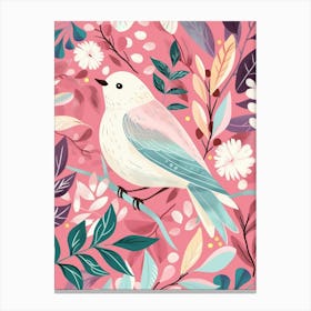 Bird On A Pink Background Canvas Print