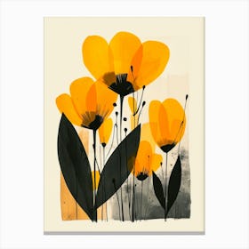 Yellow Poppies. Watercolor Floral Canvas Print
