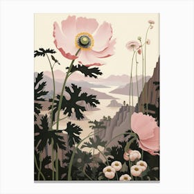 Flower Illustration Anemone 2 Canvas Print