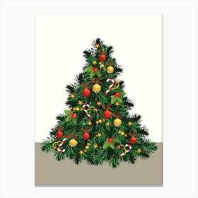 Christmas Tree watercolor illustration Canvas Print