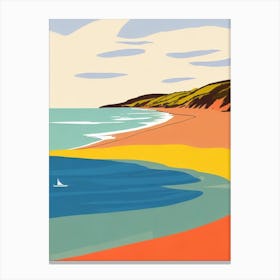 Woolacombe Beach Devon Midcentury Canvas Print