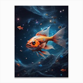 Goldfish In Space Canvas Print