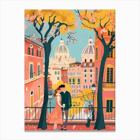 Couple in Rome Canvas Print