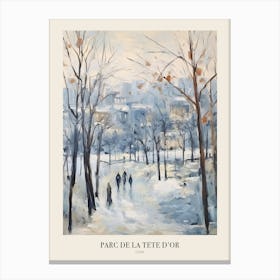 Winter City Park Poster Parc De La Tete D Or Lyon France 4 Canvas Print
