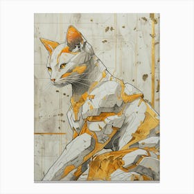 Cat Precisionist Illustration 3 Canvas Print