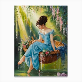 Princess In Blue Dress Canvas Print