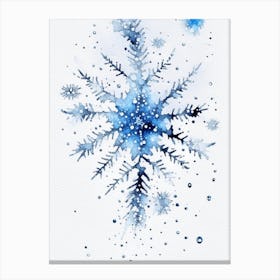 Stellar Dendrites, Snowflakes, Minimalist Watercolour 1 Canvas Print