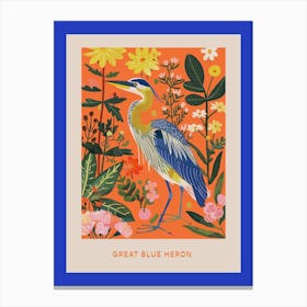 Spring Birds Poster Great Blue Heron 1 Canvas Print