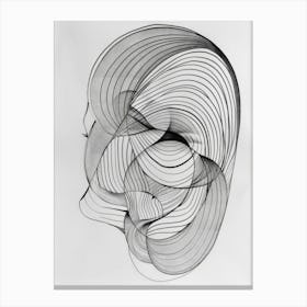 Line Drawing Of A Head Canvas Print