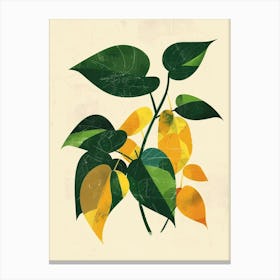 Pothos Plant Minimalist Illustration 5 Canvas Print