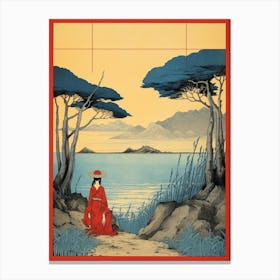 Inland Sea, Japan Vintage Travel Art 2 Canvas Print
