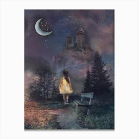 Girl And Castle Canvas Print