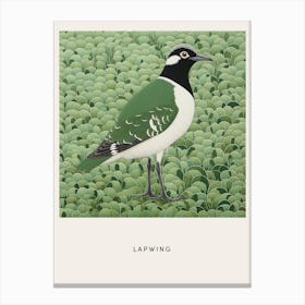 Ohara Koson Inspired Bird Painting Lapwing 2 Poster Canvas Print