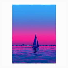 Sailboat At Sunset 34 Canvas Print