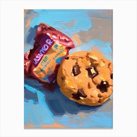 Chocolate Chip Cookie Oil Painting 1 Canvas Print