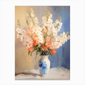 Delphinium Flower Still Life Painting 1 Dreamy Canvas Print