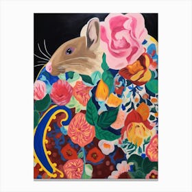 Maximalist Animal Painting Mouse 2 Canvas Print