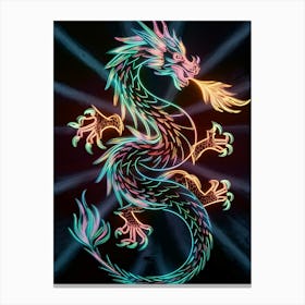 Dragon On A Black Background Canvas Print