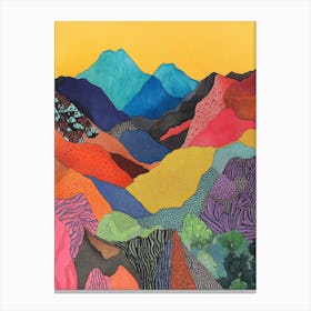 Colourful Mountain Illustration Poster Art Print 25 Canvas Print